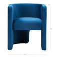 thumbnail image 5 of Cid 24 Inch Accent Chair, Blue Velvet, Curved Backrest, Unique Panel Legs, 5 of 5
