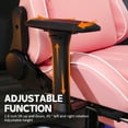 thumbnail image 5 of Pink Gaming Chair, Ergonomic Office Chair with Adjustable Backrest, Armrests and Footrest, PU Leather Desk Chair with 4.3" Seat Cushion for Adults, Teens, Boys and Girls, 5 of 7