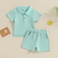 thumbnail image 2 of Bagilaanoe 2pcs Toddler Baby Boy Girl Shorts Set Short Sleeve T Shirt Tops + Shorts 6M 12M 18M 24M 3T Kids Casual Summer Clothes, 2 of 7