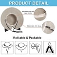 thumbnail image 4 of Ltpwer Sun Hat Beach Hat for Women Wide Brimmed Straw Hat with Black Bow Peach-Shaped Ladies Sun Hat Floppy - Foldable Roll-Up Summer UPF 50+ Visor Hat Beach Hat Ideal for Travel Wear, 4 of 6