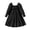 Black, variant on Bmisegm Girls Dress Square Neck Puff Long Sleeve Ruffle Shoulder Smocked High Waist A Line Dress Casual Dress for Girls 5-6 Years