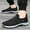 Black, variant on Daolelai Men's Casual Slip-On Sneakers, Dad's Shoes, Large Size Hiking Shoes