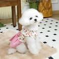 thumbnail image 3 of HQREA Floral Print Dog Dress with D-Ring Breathable Cotton Puppy Sundress Pet Outfit Summer Clothes for Small Dogs Cats, 3 of 6