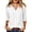 White, variant on cocolona Womens Solid Color Collared Blouses 3/4 Sleeve Casual Shirts Summer Vacation Beach Tops