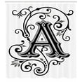 thumbnail image 3 of Ambesonne Letter a Shower Curtain, Abstract First Letter, 69"Wx75"L, White Black Grey, 3 of 3