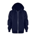thumbnail image 2 of Bmisegm Girls Hoodie Kids Boys Girls Solid Zip up Hooded Sweatshirt Casual Jacket Boys Sweatshirts Navy 9-10 Years, 2 of 5