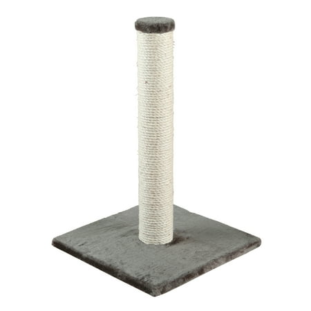 TRIXIE Parla Sisal 24.5" Cat Scratching Post with Plush Base, Gray