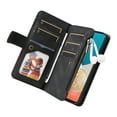 thumbnail image 3 of Zipper Wallet Case for Samsung Galaxy A53 5G Large Capacity Card Slots Holder Magnetic Clasp Cover, Luxury PU Leather Anti-Shock Flip Folio Case with Kickstand Wrist Strap Handbag Protective Cas,Black, 3 of 7