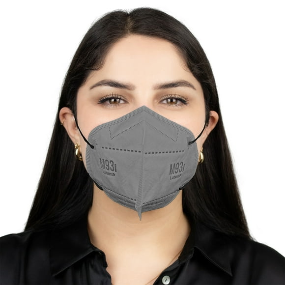 Mascarilla Desechable de 3 capas Máscara de Polvo para Adultos Transpirable Color Gris (10 Piezas) Lutema M93I