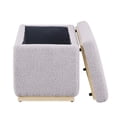 thumbnail image 5 of Linon Hawn Rectangle Storage Ottoman Natural Wood Trim in Soft Grey Sherpa, 5 of 16