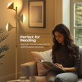 thumbnail image 6 of LED Tree Floor Lamp 36W Dimmable Tall Standing Lamp with Remote & Touch Control Rotatable LED Lights Floor Lamps for Living Room, Bedroom, Office - Gold, 6 of 8