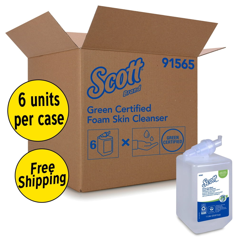 Scott Essential Certified Ecofriendly Foaming Hand Soap Unscented, Clear, 6 Units/Case