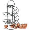 thumbnail image 3 of Soporte para huevos de cocina Estante de almacenamiento en espiral Soporte para estante para huevos Soporte para dispensador en espiral Capacidad para hasta 18 huevos (negro). Afortunado Sencillez, 3 of 5