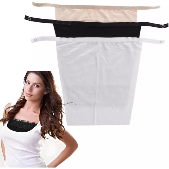 3Pcs Modesty Panels for Low Cut Tops Modesty Panel Cleavage Cover up Camisole Bra Mock Camisoles for Women Black White Beige