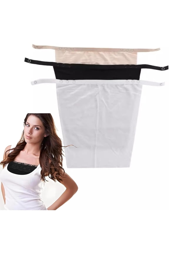 3Pcs Modesty Panels for Low Cut Tops Modesty Panel Cleavage Cover up Camisole Bra Mock Camisoles for Women Black White Beige