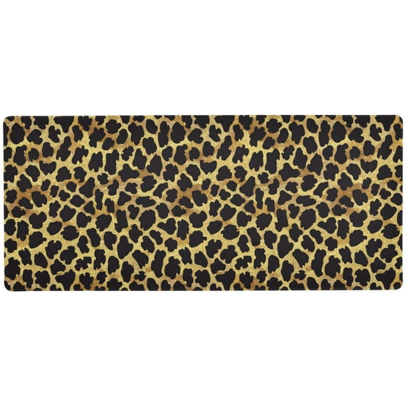 JSTEL Leopard Print Gold Cheetah Large Gaming Mouse Pad Big Mousepad Mice Keyboard Mat with Non-Slip Rubber Base for Computer Laptop Home & Office, 31.5 X 11.8 inch