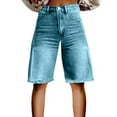 thumbnail image 2 of BILIKEYU Women's Wide Leg Denim Shorts, Wide Leg Pants Woman, Shorts for Women, Elastic Waist Jeans for Women, 2 of 4