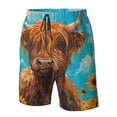 thumbnail image 4 of Salouo Cute Cow Sunflowers Art Pattern Swim Trunks for Men,Men's Hawaiian Bathing Suit Swimsuits Quick Dry Swimming Board Shorts Beach Shorts with Pockets-Small, 4 of 6