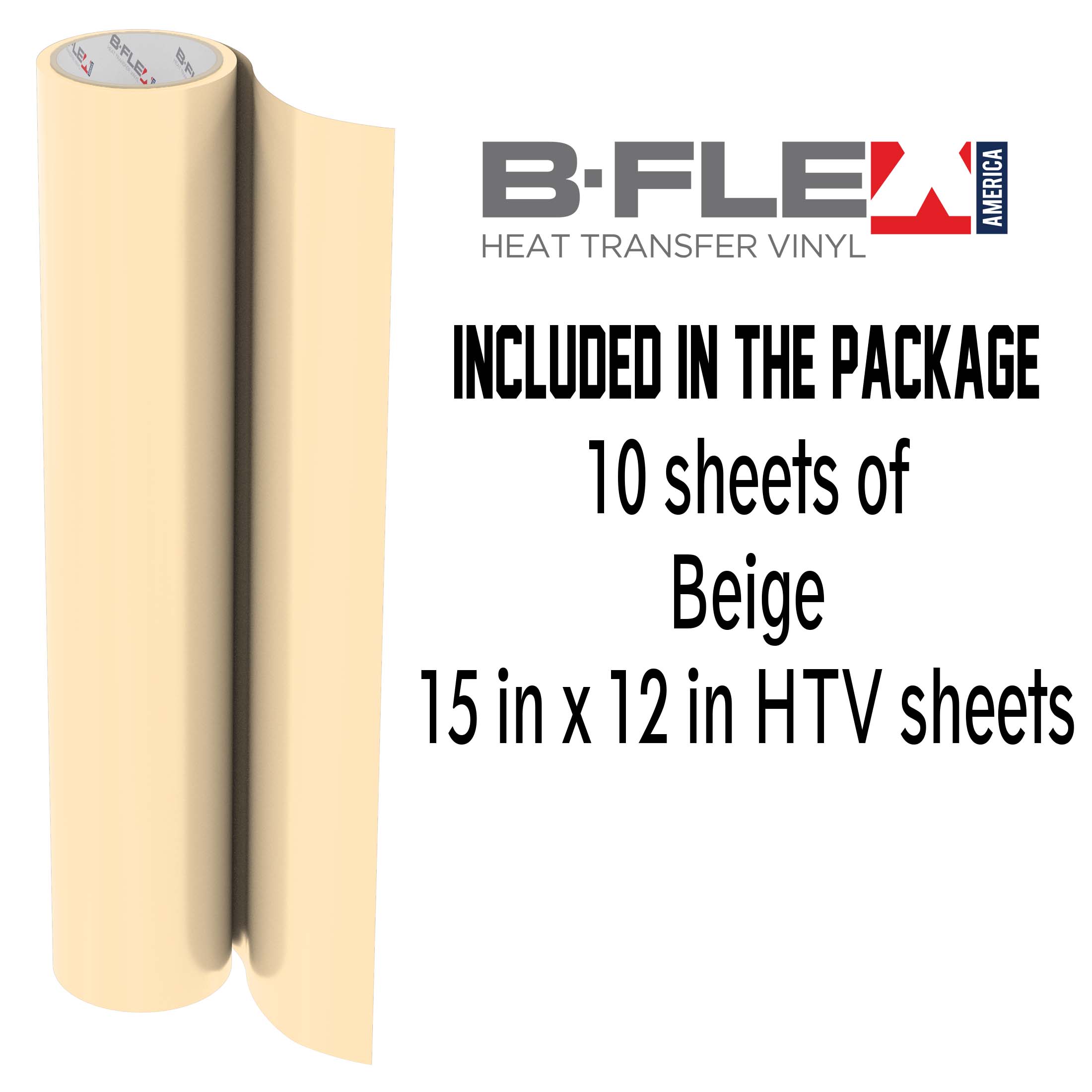 B-flex Gimme5 HTV 15in x 12in 10 sheets pack Beige