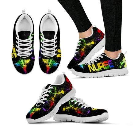 

New Star Design Art Graffiti Printing Shoes Nurse Medical Pattern Shoes Light Platform Shoes Black Casual Sneakers