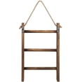 thumbnail image 4 of MyGift Rustic Wood Wall-Hanging Towel Rack Ladder, Brown, 4 of 8