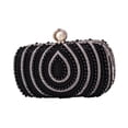 thumbnail image 3 of Bolso de novia con perlas, bolso de fiesta, bolso de mano con purpurina para novia, boda, cóctel o noche. negro, 3 of 9
