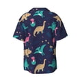 thumbnail image 2 of Vsdgher Cartoon Dinosaur Print Men's Wrinkle Free Untucked Cuban Shirt Business Casual Button Down Shirts Short Sleeve Shirt, 2 of 7
