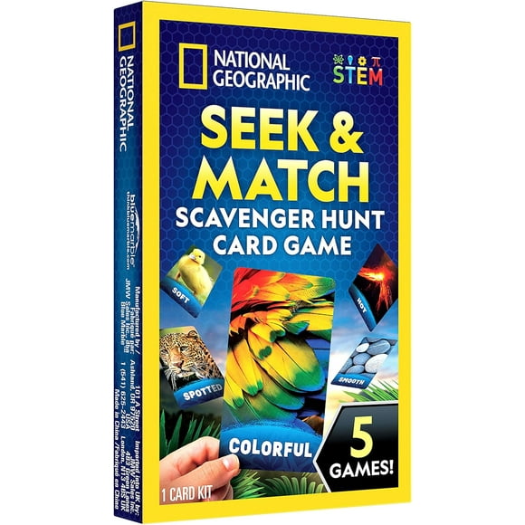 shiyou-NATIONAL GEOGRAPHIC Scavenger Hunt for Kids Card Game - Seek & Match Objects from 40 Jumbo-Sized Cards, Camping Games, Kid Road Trip Activities, Car Game, Kids Outdoor Activities