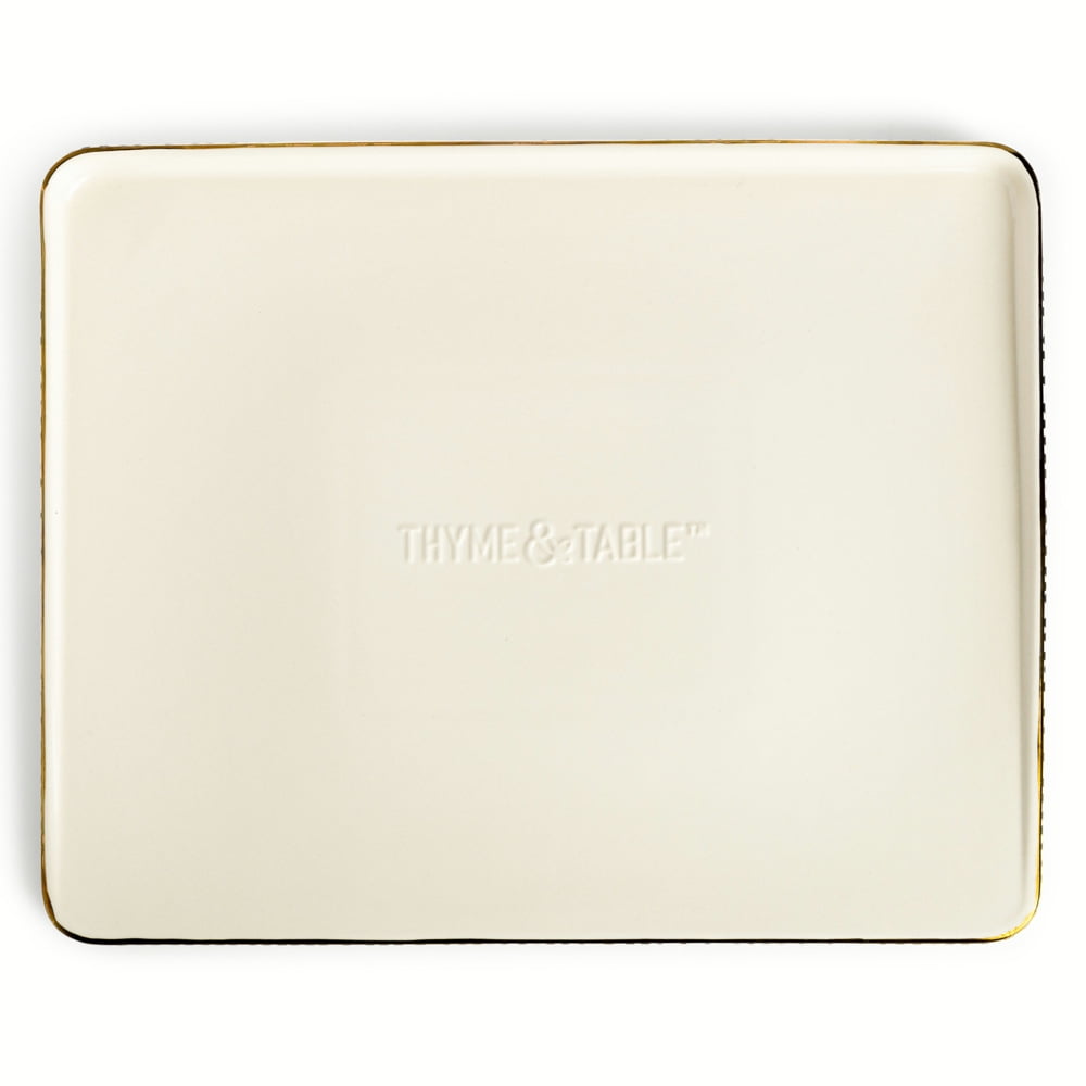Thyme & Table 15"  Square Pizza Stone Ceramic - Dot