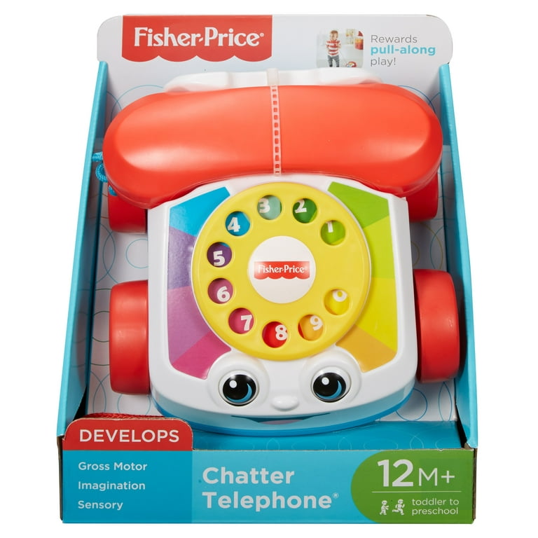 Fisher-Price Chatter Telephone, infant and toddler pull toy phone for  walking and pretend play ages 12 months and older