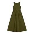thumbnail image 4 of Summer Dresses for Women Sleeveless Scoop Neck A Line Flowy Maxi Dress Casual Tank Dress Beach Vacation Dresses, 4 of 4