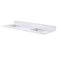 thumbnail image 2 of 61. in Stone effects Vanity Top in Snow White with Double White Sink, 2 of 7