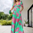 thumbnail image 5 of Mono De Pierna Ancha Impresión Casual Lady Jumpsuit Moda Pierna ancha Mono Traje de playa (Verde M) Cgtredaw Para estrenar, 5 of 5