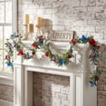 thumbnail image 4 of Cadancy 4th of July Decorations Garland Artificial Hydrangea Vine Greenery Hanging Decoration Faux Floral Swag for Mantle Window Wall Indoor Outdoor Patriotic Party Supplies, 4 of 4