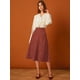thumbnail image 3 of Allegra K Falda Midi De Lunares Vintage Con Cremallera En La Cintura Elástica Para Mujer Rojo XL, 3 of 7
