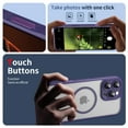 thumbnail image 4 of Dteck Magnetic Case for iPhone 16 Pro Max,Shockproof Matte PC+TPU Case Compatible with MagSafe Translucent Matte Back Cover Built-in with Smart Touch Buttons for iPhone 16 Pro Max, Purple, 4 of 8