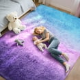 thumbnail image 6 of ZRSDIXK 5ft x 8ft Area Rug, Soft Fluffy Area Rugs for Living Room Bedroom Kids Room Decor Carpet, Blue Purple Gradient, 6 of 6