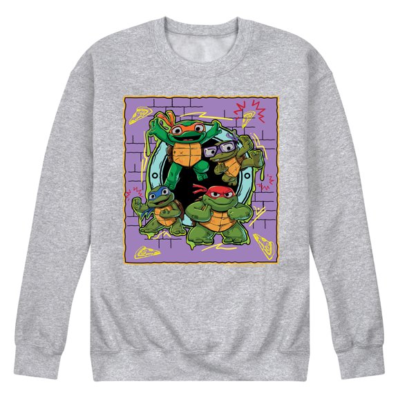 Teenage Mutant Ninja Turtles Mutant Mayhem - Tmnt Mini Badge - Men's Crew Neck Fleece Pullover