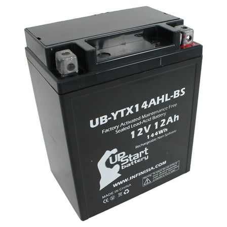 UB-YTX14AHL-BS Battery Replacement for 1982 Yamaha EC340 Excel III 340 CC Snowmobile - Factory Activated, Maintenance Free, Motorcycle Battery - 12V, 12AH, UpStart Battery Brand
