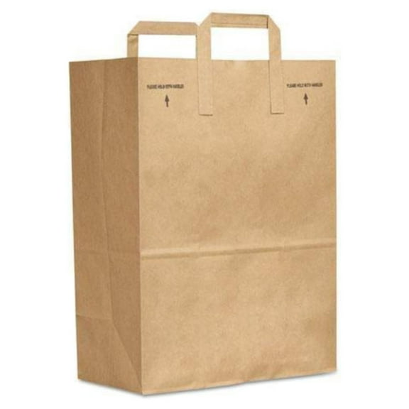 General 1/6 BBL 70# Paper Bag, E-Z Tote Handle Sack, Brown, 300-Bundle