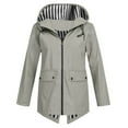 thumbnail image 1 of Raincoat for Women, Hooded Windproof Polyester Outdoor Coat with Front Zip and Two Pockets, Loose Fit, Solid Color, for Spring Summer Winter, 1 of 8