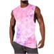 thumbnail image 4 of Ceisia Men's Slim Fit Crew Neck Tie-Dye Sleeveless Tank Top for Casual Sports Pink XL Gifts, 4 of 5