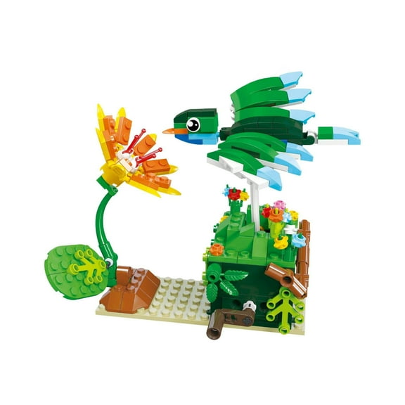 Brick Loot Hummingbird Flower Brick Building Set, 226 Pieces, Compatible with Major Brands