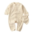 thumbnail image 2 of XIMIN Infant Boys Fall Clothes Newborn Baby Romper Hat Stripe Knit Long Sleeve Bodysuit Jumpsuit Baby Going Home Outfit, 2 of 9