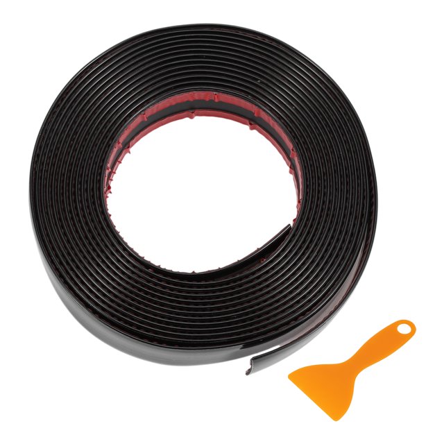 Kit de tira de moldura de ventana Unique Bargains para parachoques de coche exterior, puerta, cuerpo, autoadhesivo, a prueba de rasguños, adhesivo decorativo de 16.4ft x 1.18" Negro 1 juego