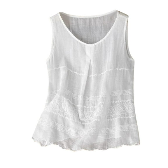 Plebaso Summer Tank Tops for Women Sleeveless Lightweight Tshirts Solid Color Ladies Elegant Blouses