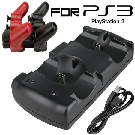 - Dual Charger Stand Dock Station for PS3 Controller, with USB Charging Cable