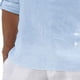 thumbnail image 3 of Hombres casual color puro camisa soporte collar manga larga suelta transpirable ligero superior para la playa, 3 of 5