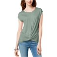 thumbnail image 1 of INC Blusa con parte delantera torcida para mujer, verde, mediana, 1 of 1