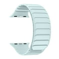 thumbnail image 3 of Magnetic Link Loop Sport Silicone Bands Compatible for iWatch Series 10 9 8 7 6 5 4 SE 3 2 1 46/45/44/42mm Women Men, Soft Rubber Strap with Magnetic Clasp for Apple Watch Ultra 49mm, Cyan, 3 of 5